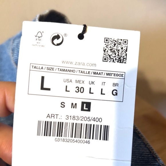 Zara denim sash belt with pockets NWT - Picture 6 of 7